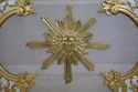 L69464: French Bronze Fireplace Screen w. Lady Fac