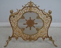 L69464: French Bronze Fireplace Screen w. Lady Fac