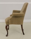 56604EC: Velvet Upholstered Queen Anne Mahogany Ch