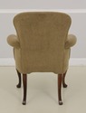 56604EC: Velvet Upholstered Queen Anne Mahogany Ch