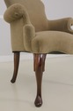 56604EC: Velvet Upholstered Queen Anne Mahogany Ch