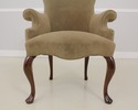 56604EC: Velvet Upholstered Queen Anne Mahogany Ch