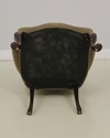 56604EC: Velvet Upholstered Queen Anne Mahogany Ch