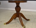 F65160EC: Glass Top Duncan Phyfe Mahogany Pedestal