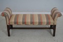 69287: Chippendale Mahogany Rolled Arm Window Benc
