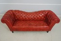 69283: Vintage Chesterfield 3 Seat Leather Tufted 