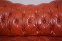 69283: Vintage Chesterfield 3 Seat Leather Tufted 