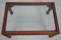 69019: Chinese Chippendale Mahogany Glass Top Coff