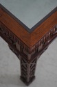 69019: Chinese Chippendale Mahogany Glass Top Coff
