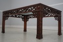 69019: Chinese Chippendale Mahogany Glass Top Coff