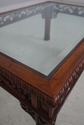 69019: Chinese Chippendale Mahogany Glass Top Coff