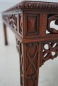 69019: Chinese Chippendale Mahogany Glass Top Coff