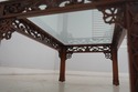 69019: Chinese Chippendale Mahogany Glass Top Coff
