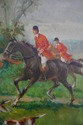 F69187: CACCIA INGLESE Italian Hunt Scene Oil Pain