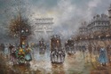 F74191: J. GASTON Paris Street Oil Painting On Can