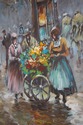 F74191: J. GASTON Paris Street Oil Painting On Can
