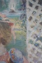 F41698: Gold Framed Print Of Girl w. Doll - Signed