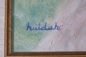 F41698: Gold Framed Print Of Girl w. Doll - Signed