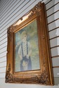 F41699: Gold Framed Print Of Boy w. Basket - Signe
