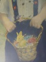 F41699: Gold Framed Print Of Boy w. Basket - Signe