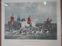 F54645: Framed Engraving Print Of Stag Hounds Hunt