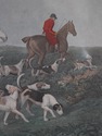 F54645: Framed Engraving Print Of Stag Hounds Hunt