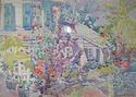 F41730: ELIZABETH BERRY Framed Watercolor Of House