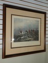 F54644: Vintage Framed Engraving Print Of Horses &