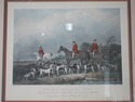 F54644: Vintage Framed Engraving Print Of Horses &