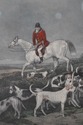 F54644: Vintage Framed Engraving Print Of Horses &