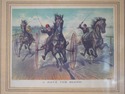 F54652: Vintage Currier & Ives Horse Race Colored 