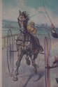 F54652: Vintage Currier & Ives Horse Race Colored 