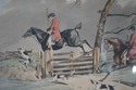 F54657: Vintage Framed Engraving Of Horse & Dog Hu