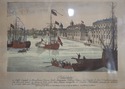 F54655: Vintage Engraving Of Philadelphia w. Boats
