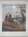 F54659: Engraving Of Horses & Carriage Scene