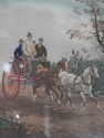 F54659: Engraving Of Horses & Carriage Scene