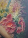 F74131: Girl With Flowers Framed Oil on Canvas Pai