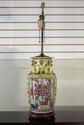 F74079: Pair Chinese Familia Rose Decorated Table 