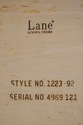 F60948EC: LANE Mid Century Modern Walnut 2 Door En