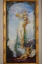 F69483: Ornate Gilt Frame Oil on Board Angel Paint