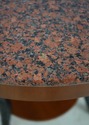 L68397: BAKER Carved Round Walnut Marble/Granite T