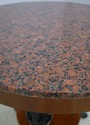 L68397: BAKER Carved Round Walnut Marble/Granite T
