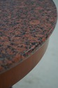 L68397: BAKER Carved Round Walnut Marble/Granite T