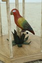 F32092EC: Metal Toleware Paint Decorated Parakeet 