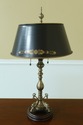 LF32046EC: Brass Dolphin Design Table Lamp w. Tole