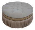 65136EC: HANCOCK & MOORE Tufted Suede Round Ottoma