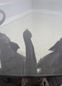 L73945: Bronze Elephant Base Glass Top Dining Room