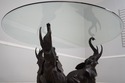 L73945: Bronze Elephant Base Glass Top Dining Room
