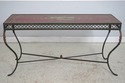 74228: Stunning Hand Painted Top Iron Base Console