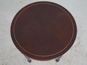 L73168: BAKER Round Inlaid Mahogany Stretcher Base